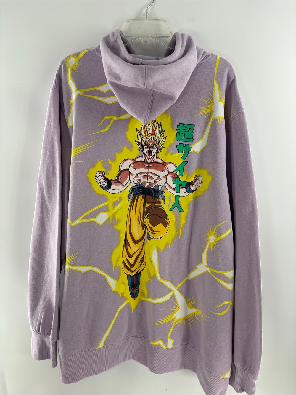 Men's Lavender Anime Graphic Hoodie - Super Saiyan Design 2xl